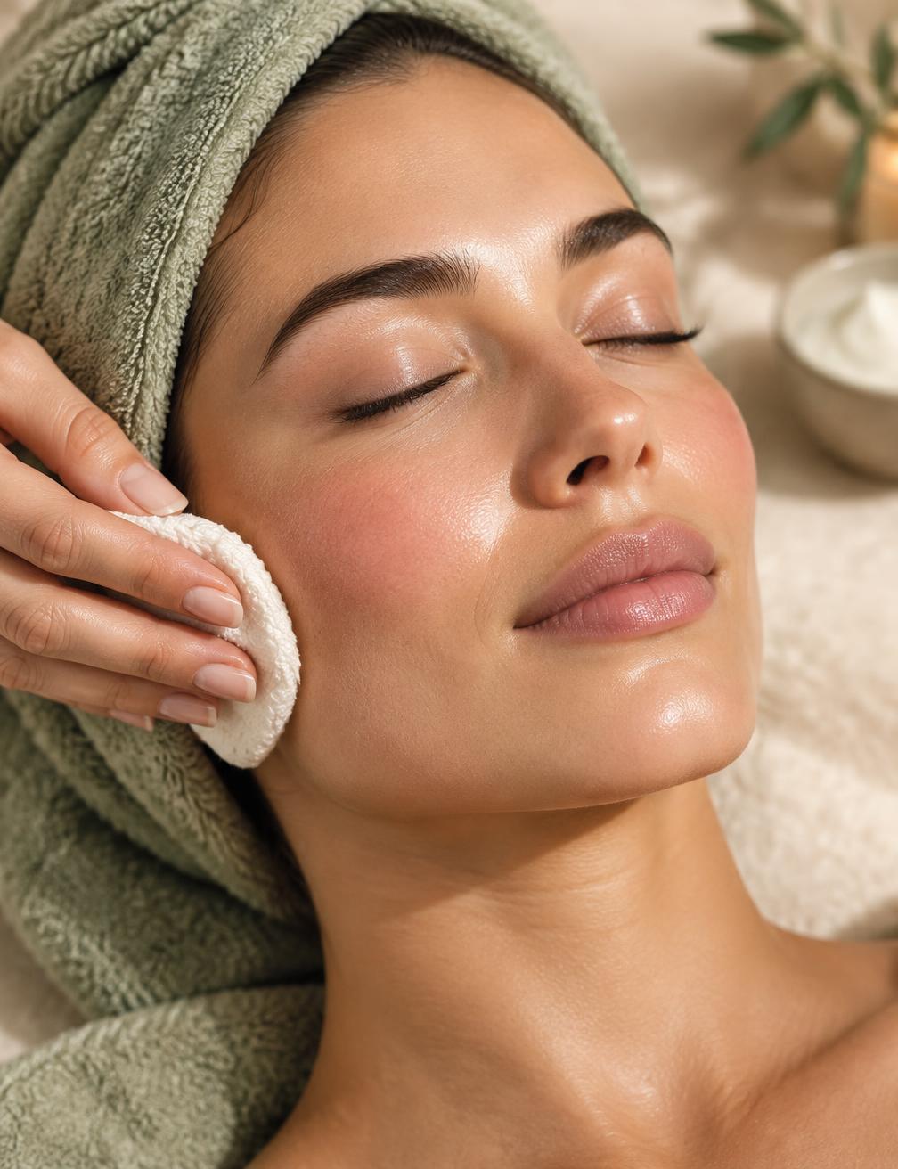 Client receiving a facial treatment at Artistry Aesthetics Redding
